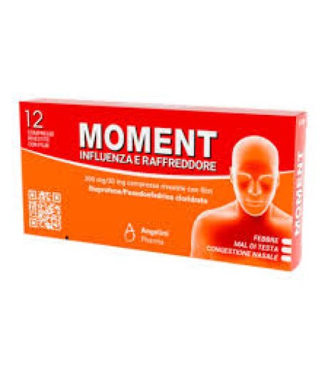 Moment Influenza e Raffreddore 200mg + 30mg - 12 Compresse