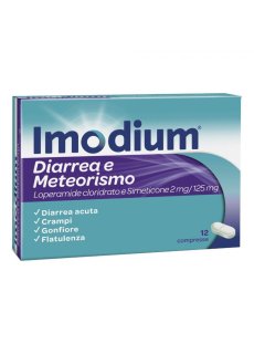 Imodium Diarrea E Meteorismo 2mg/125mg 12 Compresse