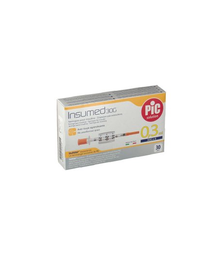 Pic Insumed - Siringa Per Insulina 0.3 ml Ago G30 x 8mm 30 Pezzi