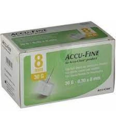 Accu-Fine Ago Per Penna Da Insulina G30 8mm 100 Pezzi