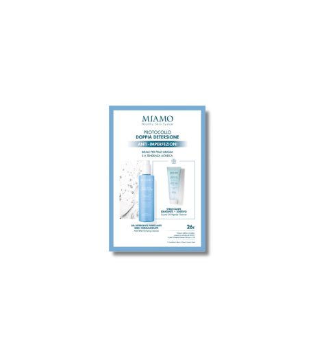 Miamo Protocollo Doppia Detersione Anti-Imperfezioni AHA/BHA Purifying Cleanser 250ml + Crystal Oil Peptide Cleanser 50ml
