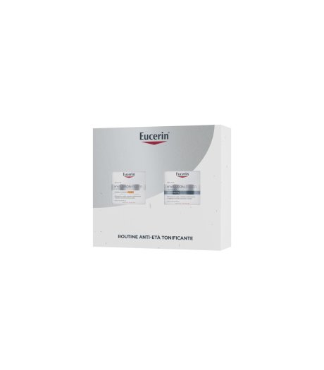 Eucerin Cofanetto Routine Anti-Età Tonificante con Hyaluron-Filler + 3x Effect Crema Giorno Spf30 50ml e Crema Notte 50ml
