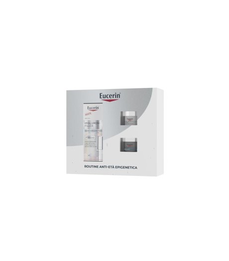 Eucerin Cofanetto Routine Anti-Età Epigenetica con Hyaluron-Filler Siero Viso Epigenetico 30ml + Crema Giorno Spf30 20ml e Crema Notte 20ml