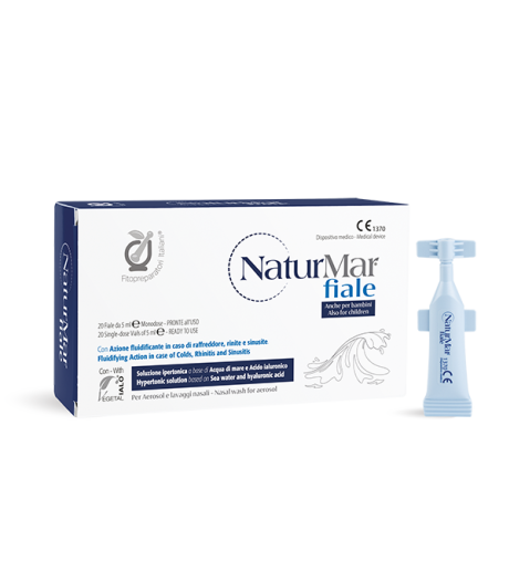 Fitopreparatori Italiani Naturmar 20 Fiale - Soluzione Ipertonica a Base di Acqua di Mare e Acido Ialuronico Con Azione Fluidificante in Caso di Raffreddore, Rinite e Sinusite Fitopreparatori Italiani Naturmar 20 Fiale - Soluzione Ipertonica a Base di Acqua di Mare e Acido Ialuronico Con Azione Fluidificante in Caso di Raffreddore, Rinite e Sinusite