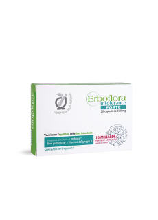 Fitopreparatori Italiani Erboflora Intolerance Forte 20 Capsule - Integratore a base di Probiotici, Fibre Prebiotiche e Vitamine Del Gruppo B Utile Per L'Equilibrio Della Flora Intestinale