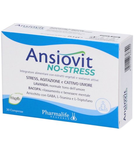 Ansiovit No Stress 30 compresse - Integratore contro Ansia e Cattivo Umore 