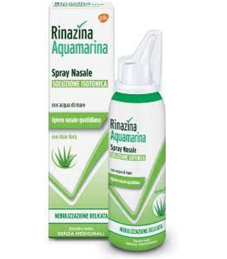 Rinazina Aquamarina Spray Nasale Isotonico Con Aloe Vera e Acqua Di Mare 100ml