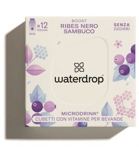 Waterdrop Microdrink Boost Cubetti con Vitamine per Bevande Ribes Nero e Sambuco 12 Pezzi