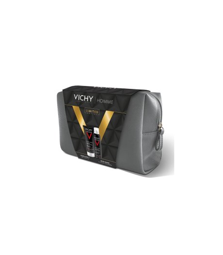 Vichy Pochette Regalo da Uomo Gel Doccia Hydra Mag C 200ml + Schiuma da Barba Sensi Shave 200ml