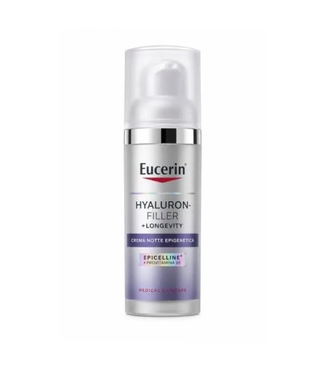 Eucerin Hyaluron-Filler + Longevity Crema Notte Epigenetica 50ml - Crema Idratante Anti-età