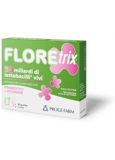 Floretrix 10 Bustine Integratore Con Probiotici e Vitamine Per L'Equilibrio Della Flora Intestinale 
