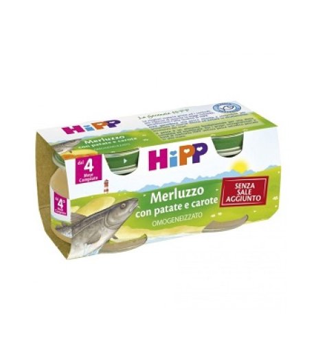 HIPP OMO MERLUZZO PAT/CAR 2X80