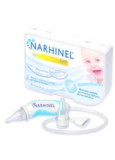 Narhinel Aspiratore Nasale Soft Neonati e Bambini + 2 Ricambi Soft con Filtro Assorbente