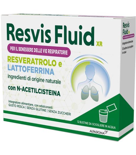 Resvis Fluid Xr 12 Bustine Integratore Per La Tosse E Per Il Benessere Delle Vie Respiratorie