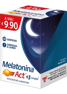 Melatonina Act + 3 Complex 120 Compresse Integratore Per Il Sonno