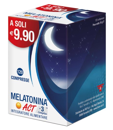 Melatonina Act + 3 Complex 120 Compresse Integratore Per Il Sonno