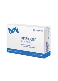 Ansioten Orosolubile - Carepharm/Pharmarte - 30 compresse orosolubili - Formula con estratti vegetali per rilassamento e miglioramento del sonno 