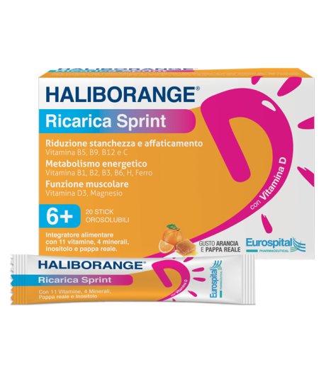 Haliborange Ricarica Sprint Integratore Per Ridurre Stanchezza E Affaticamento 20 Stick Orosolubili 