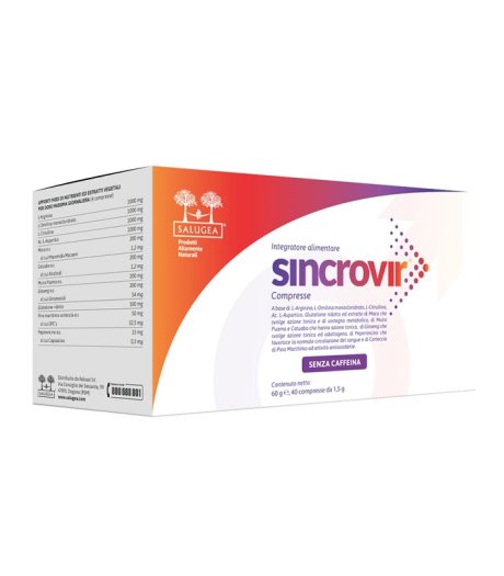 Salugea Sincrovir 40 capsule - Integratore per il benessere sessuale nell\'uomo 