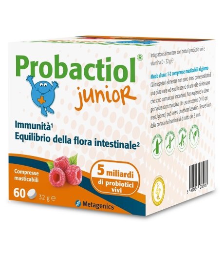 Probactiol Junior 60 Compresse Masticabili Metagenics Integratore Per il Benessere Intestinale e Le Difese Immunitarie Bambini