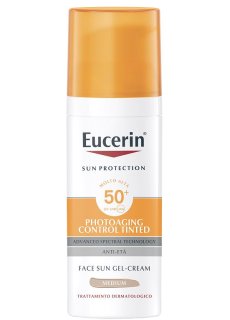 Eucerin Sun Photdaging Control Tinted Gel Creme Trattamento Dermatologico Spf 50+ Medium 50ml