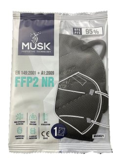 MASCHERINA FFP2 NERA MUSK 10PZ
