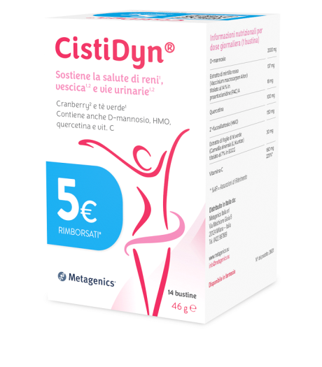 Cistidyn 14 Bustine Metagenics Integratore Per Sostenere la Salute Di Reni Vescica e Vie Urinarie