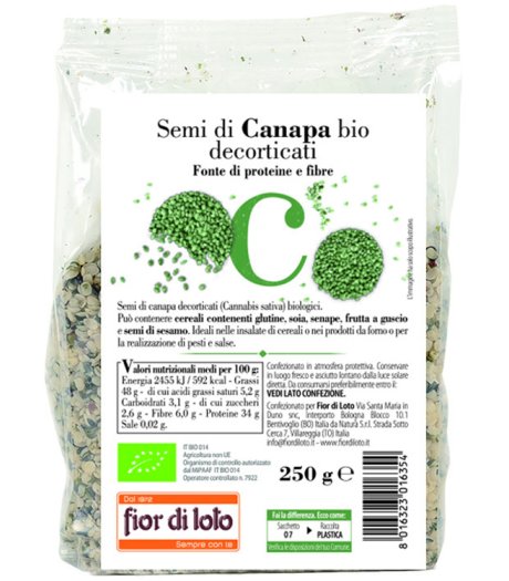 SEMI CANAPA DECORTIC BIO250G FDL