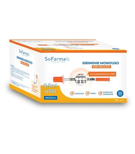 SIRINGA INSULINA 0,3ML 30PZ SF+