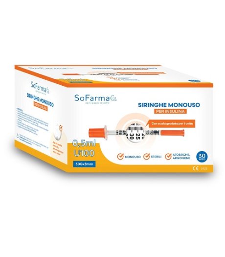 SIRINGA INSULINA 0,5ML 30PZ SF+