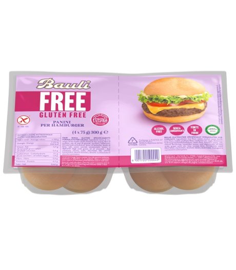 BAULI FREE PANINI HAMBURGER 4P BAULI FREE PANINI HAMBURGER 4P