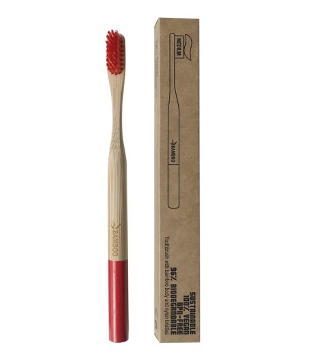 SPAZZOLINO BAMBOO MEDIUM ROSSO