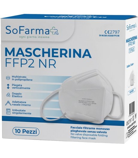 MASCHERINA FFP2 BIANCA 10PZ SF+